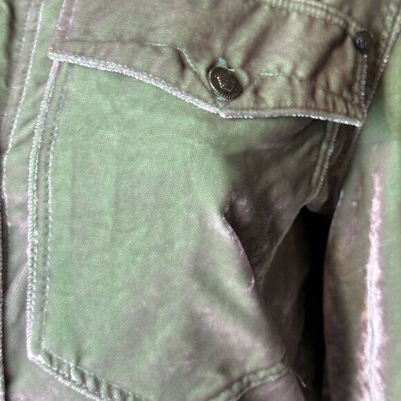 Vintage Y2K Versace Crushed Iridescent Green Velvet Track Suit Small - Picture 4 of 15